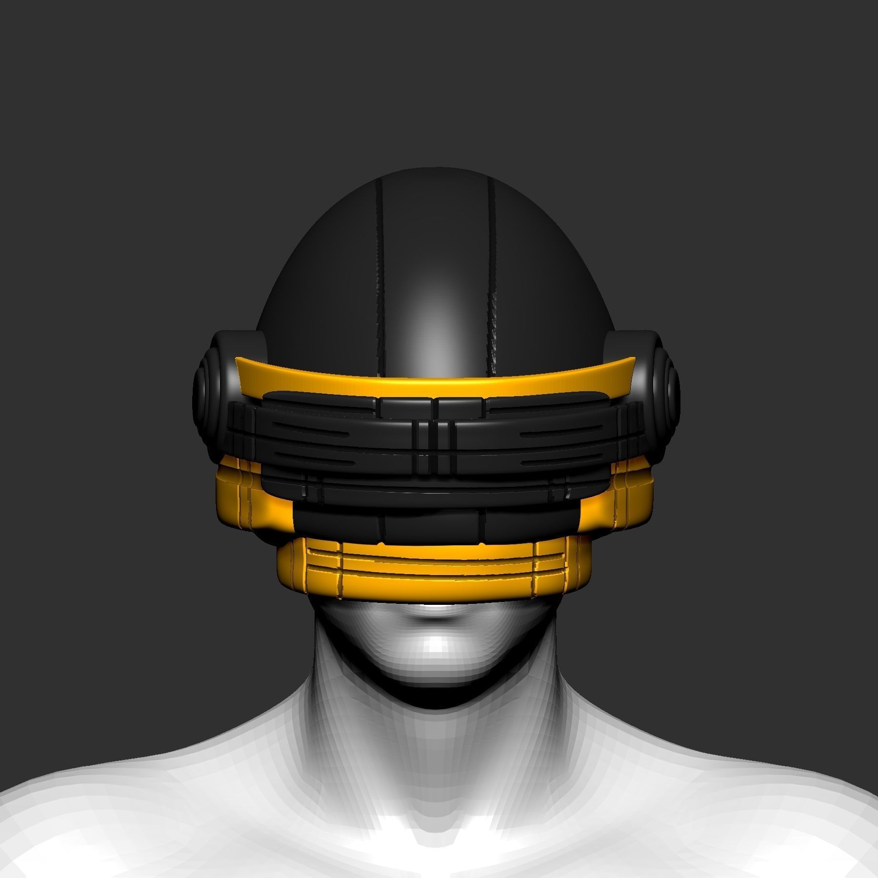 helmet high poly sculpt 3d printable 3D model_1
