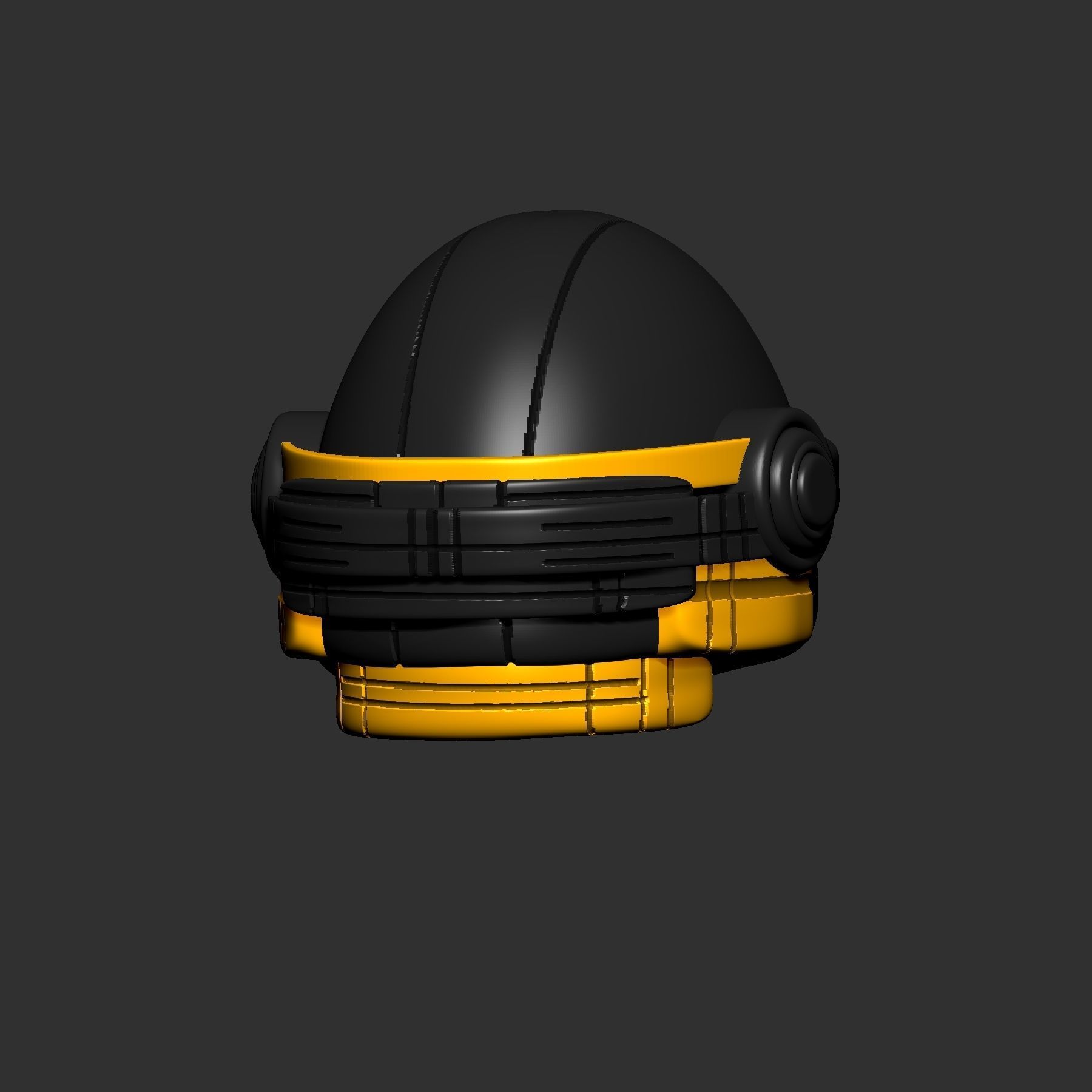 helmet high poly sculpt 3d printable 3D model_3