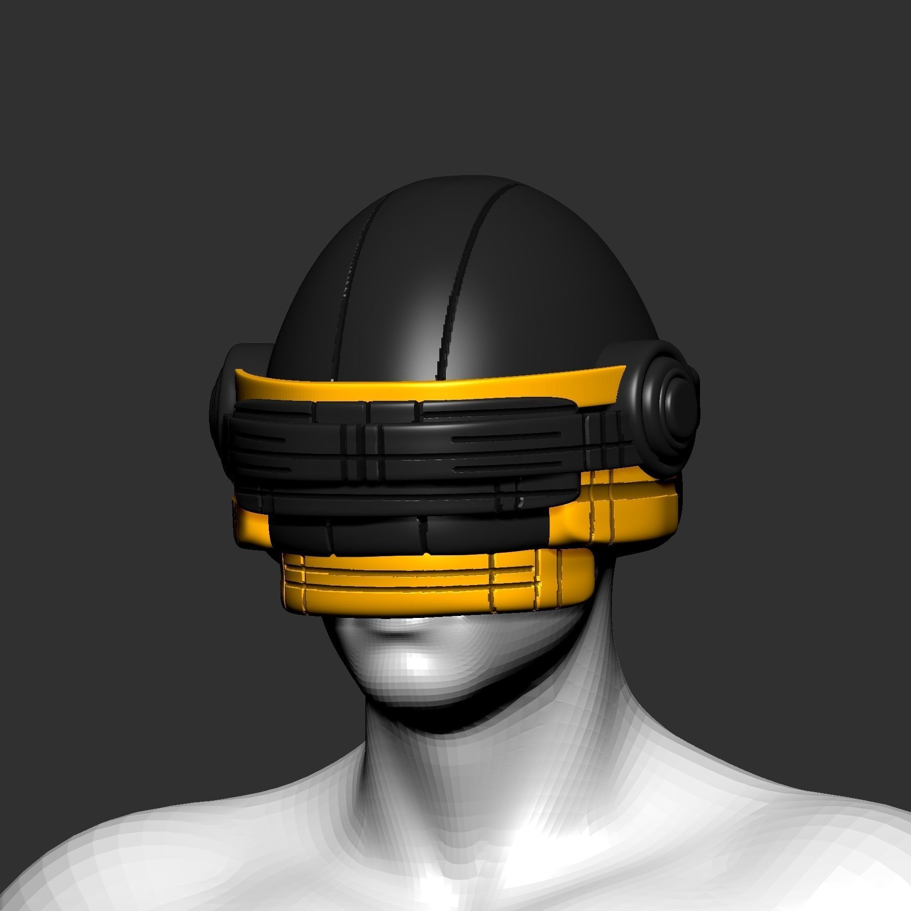 helmet high poly sculpt 3d printable 3D model_2