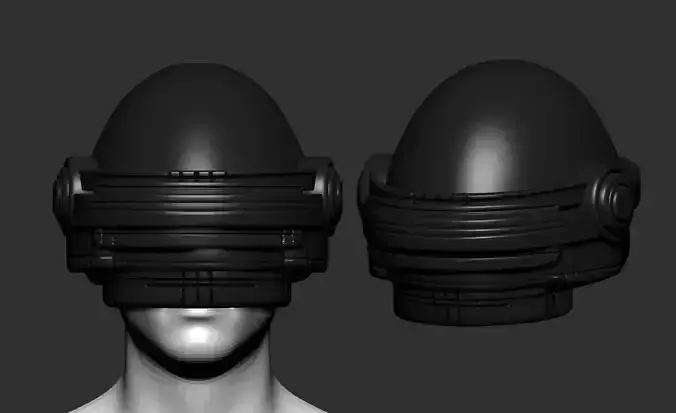 helmet high poly sculpt 3d printable 