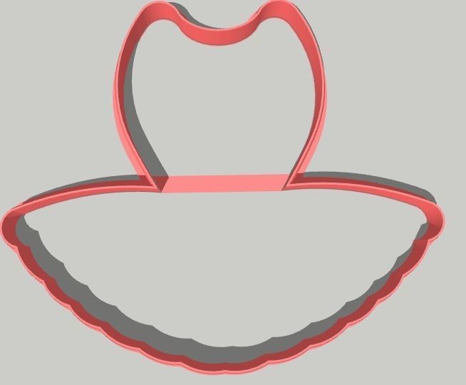 Ballet Cookie Cutter - Dress and Shoes 3D print model_2