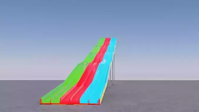 Water Slides 3D  Low-poly 3D model