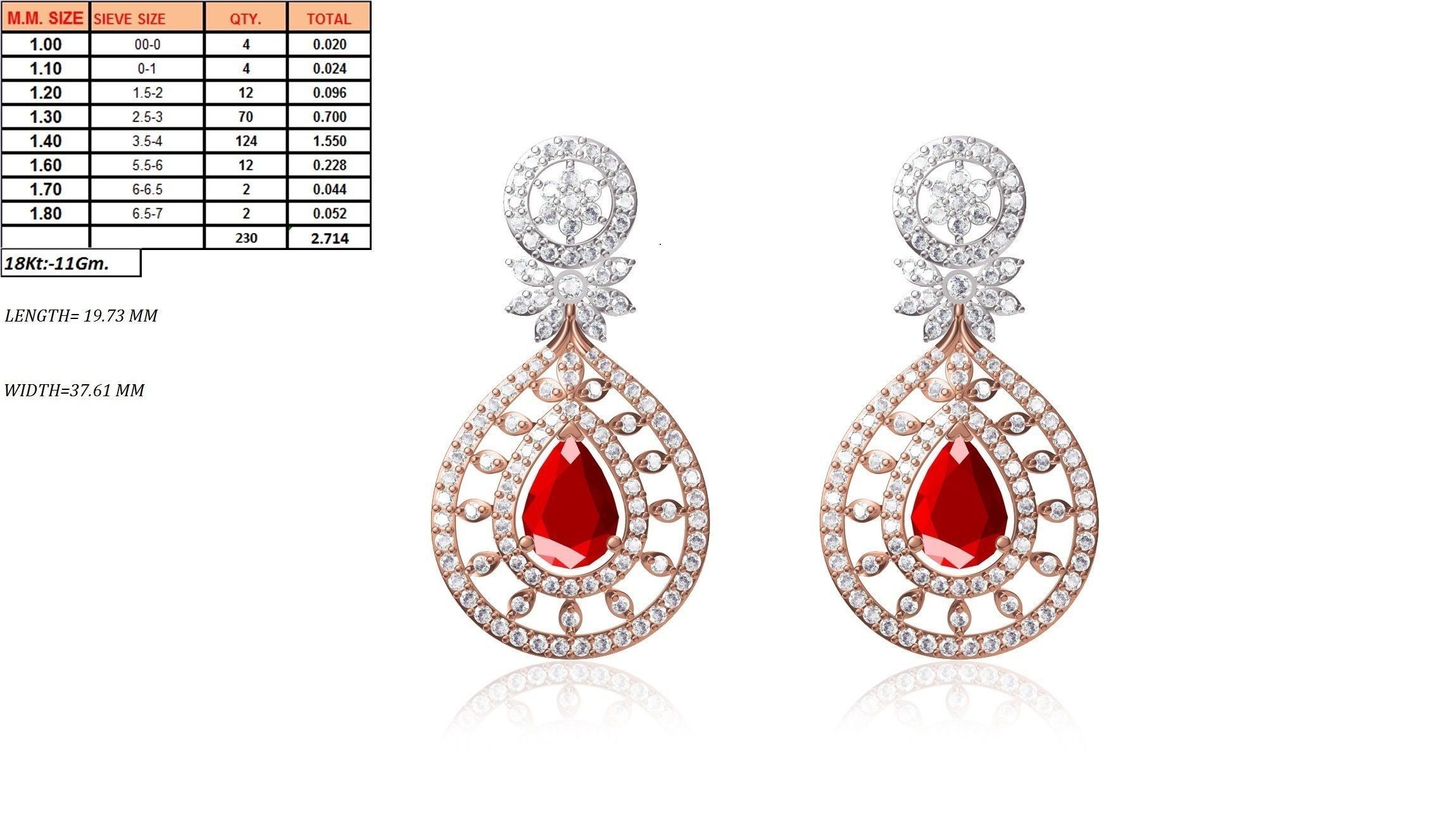 Women earrings 3dm render detail 3D print model 3D print model_1