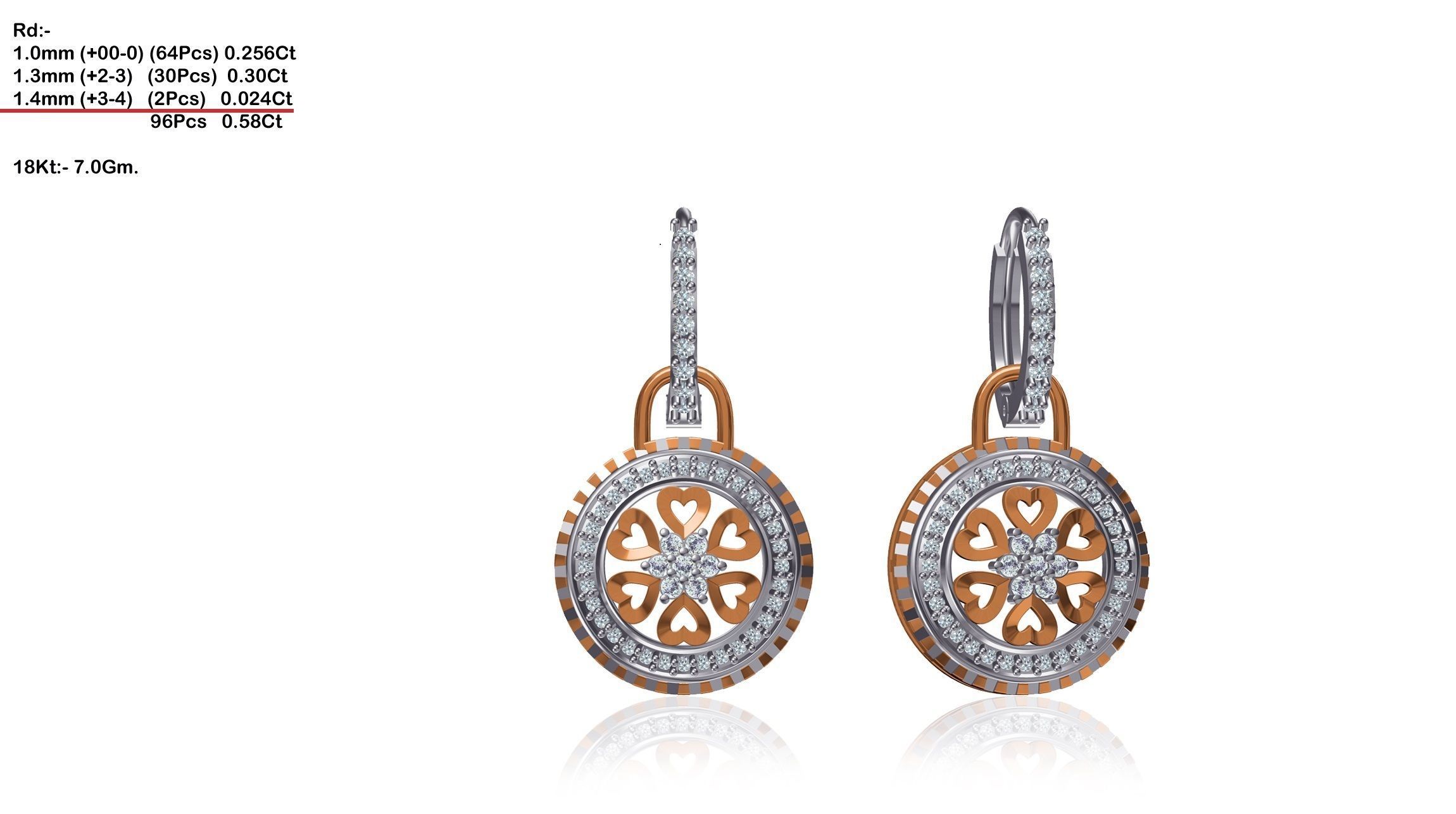 Women earrings 3dm render detail 3D print model 3D print model_3