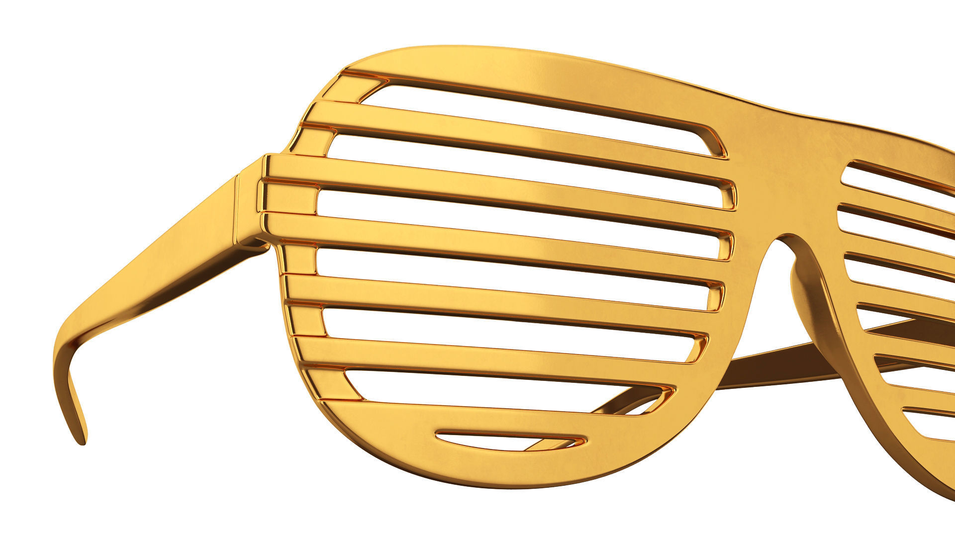 Gold shutter shade sunglasses 3D model_7