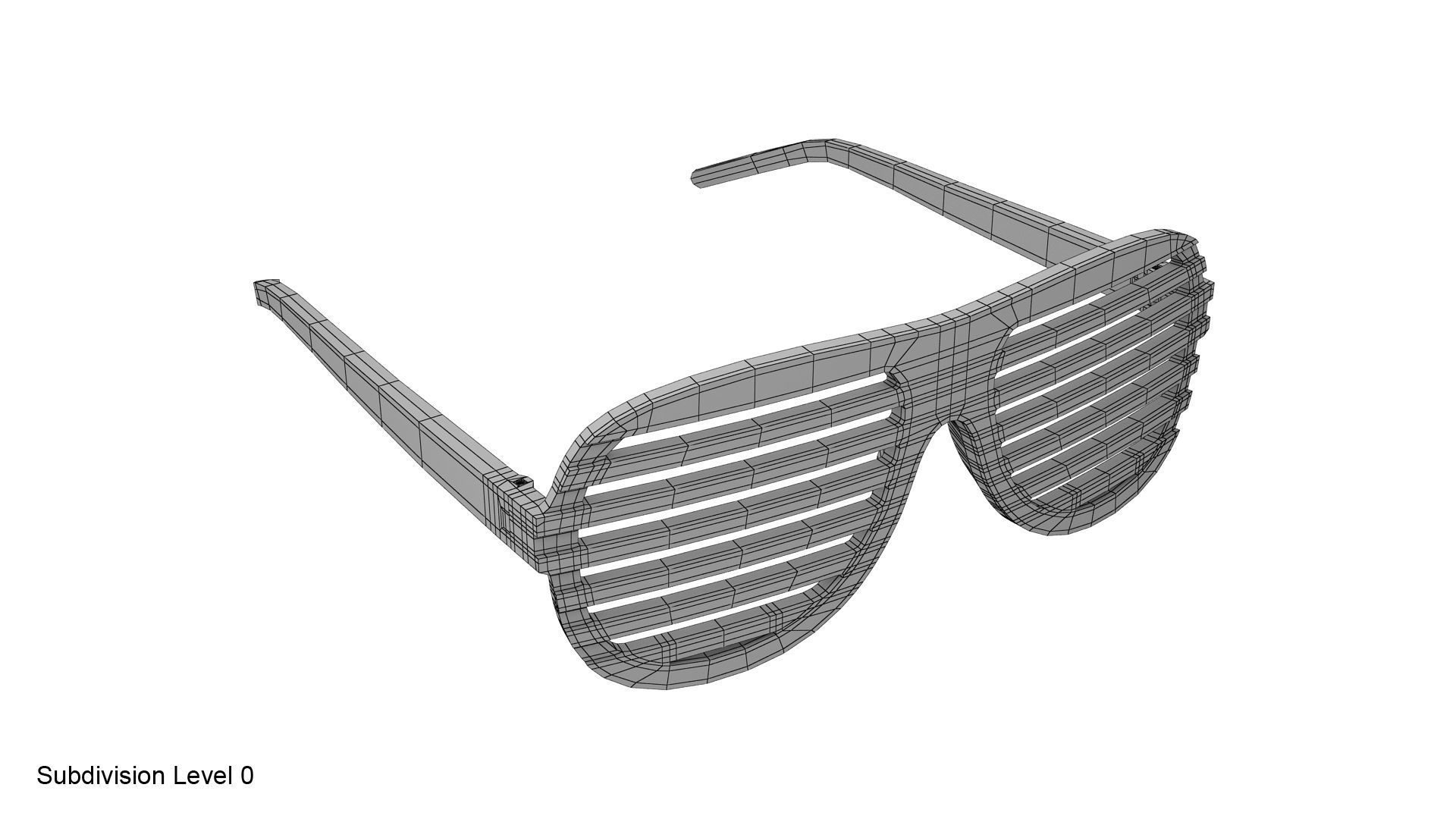 Gold shutter shade sunglasses 3D model_16