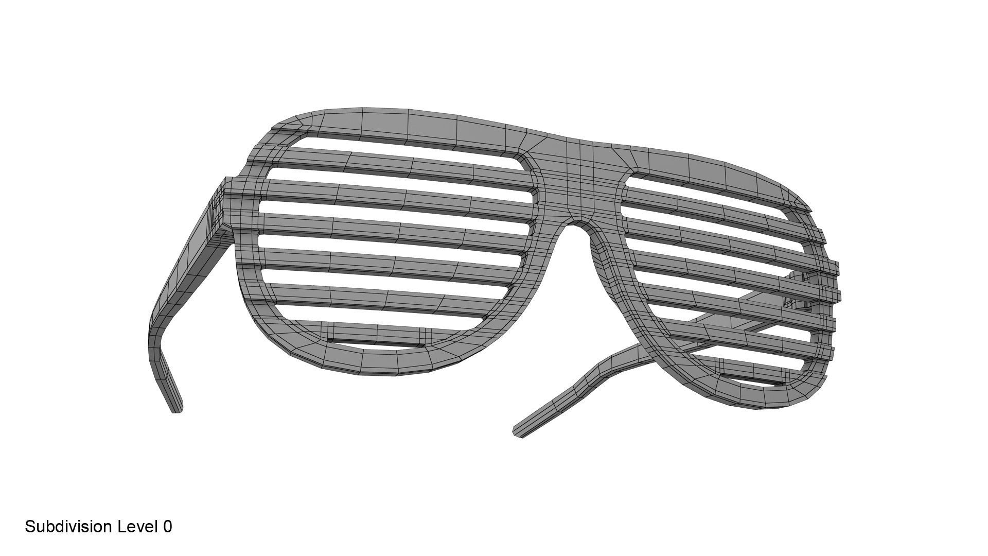 Gold shutter shade sunglasses 3D model_12
