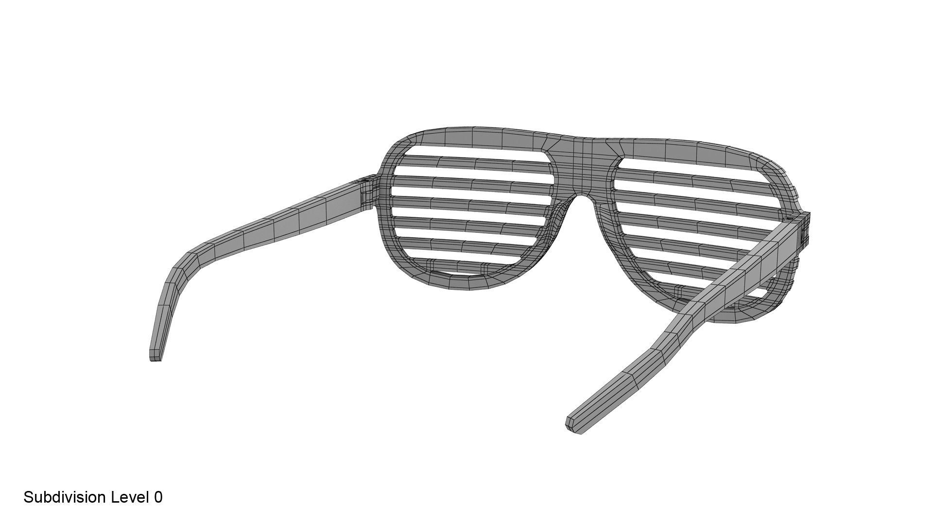 Gold shutter shade sunglasses 3D model_15