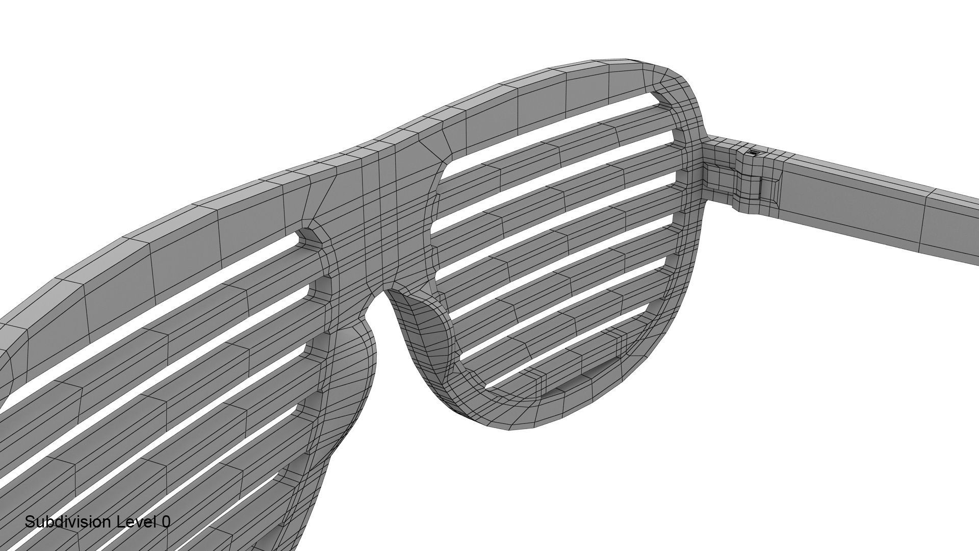 Gold shutter shade sunglasses 3D model_20