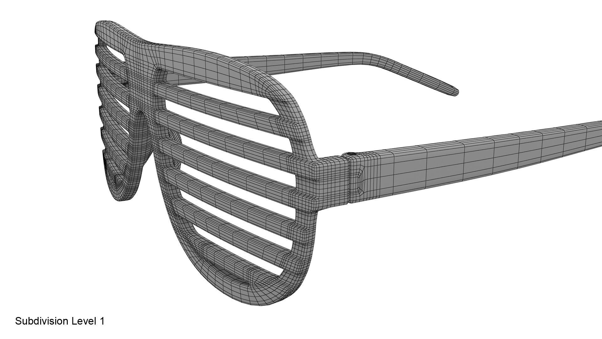 Gold shutter shade sunglasses 3D model_27