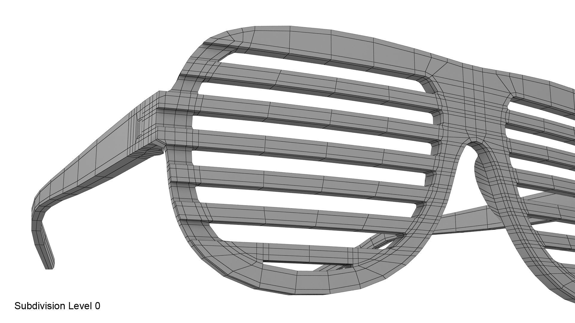 Gold shutter shade sunglasses 3D model_17