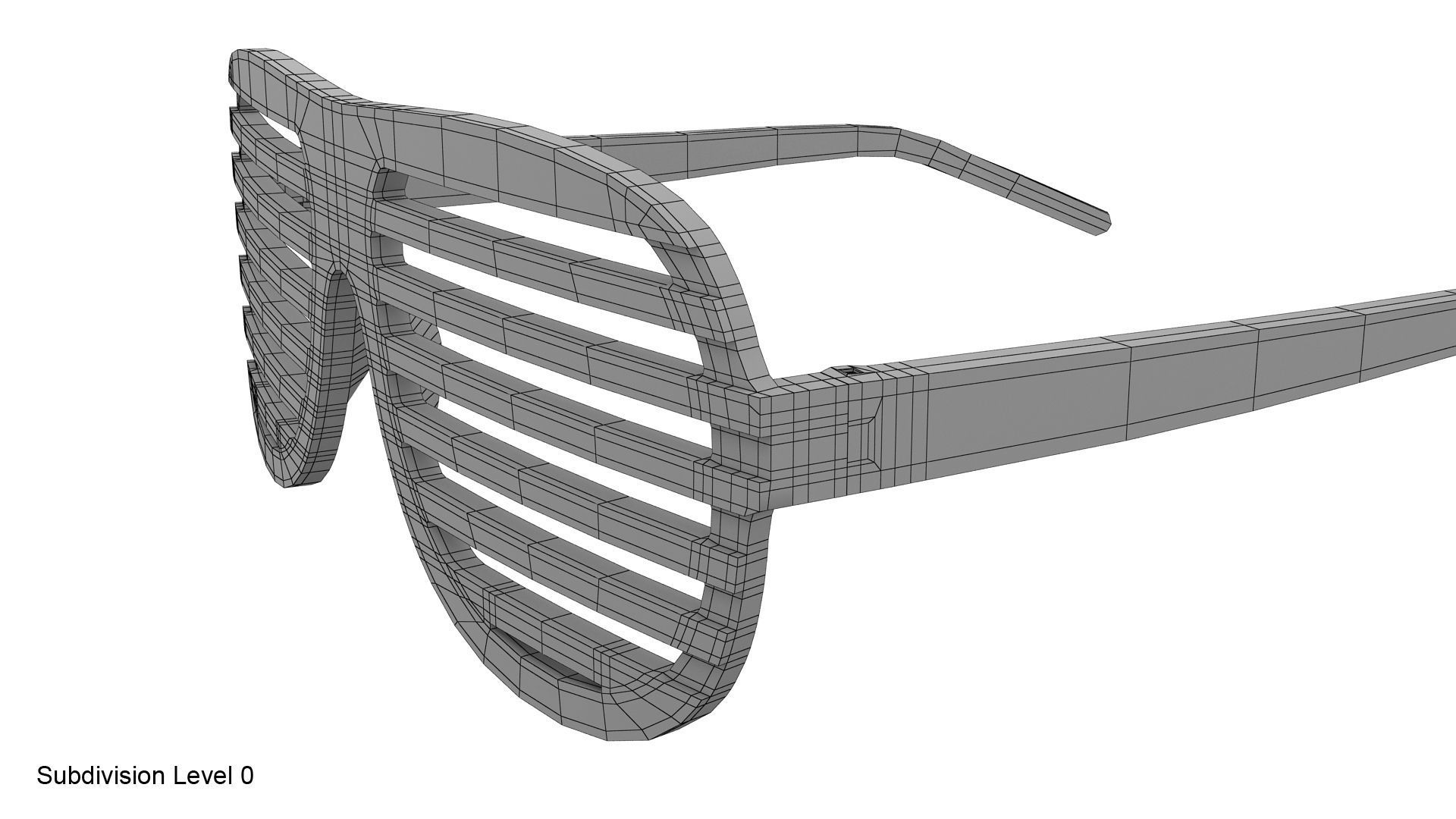 Gold shutter shade sunglasses 3D model_18