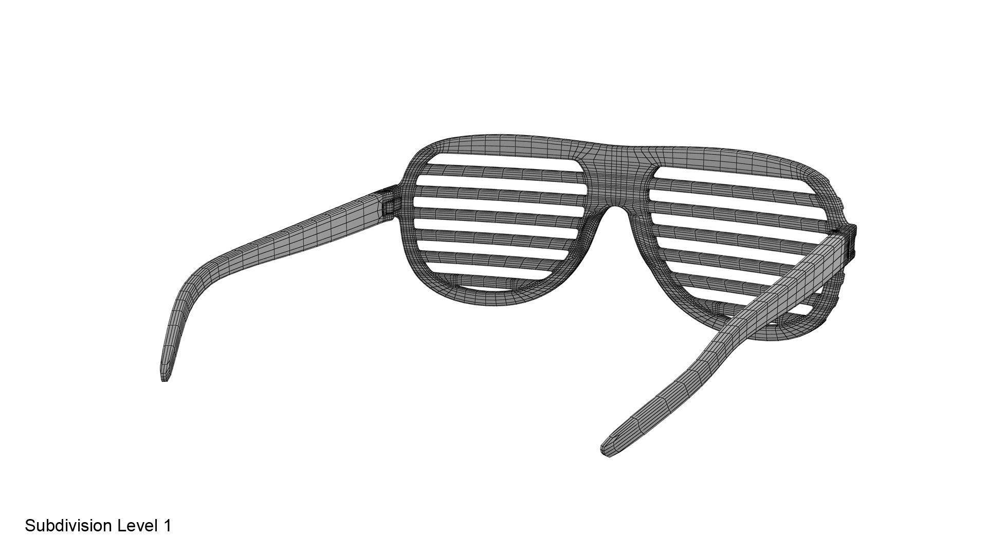 Gold shutter shade sunglasses 3D model_24