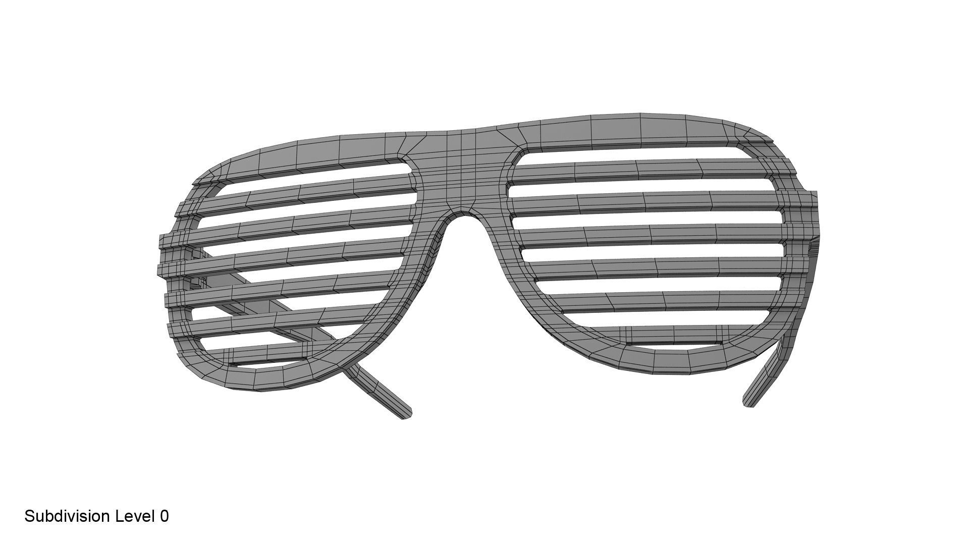 Gold shutter shade sunglasses 3D model_13