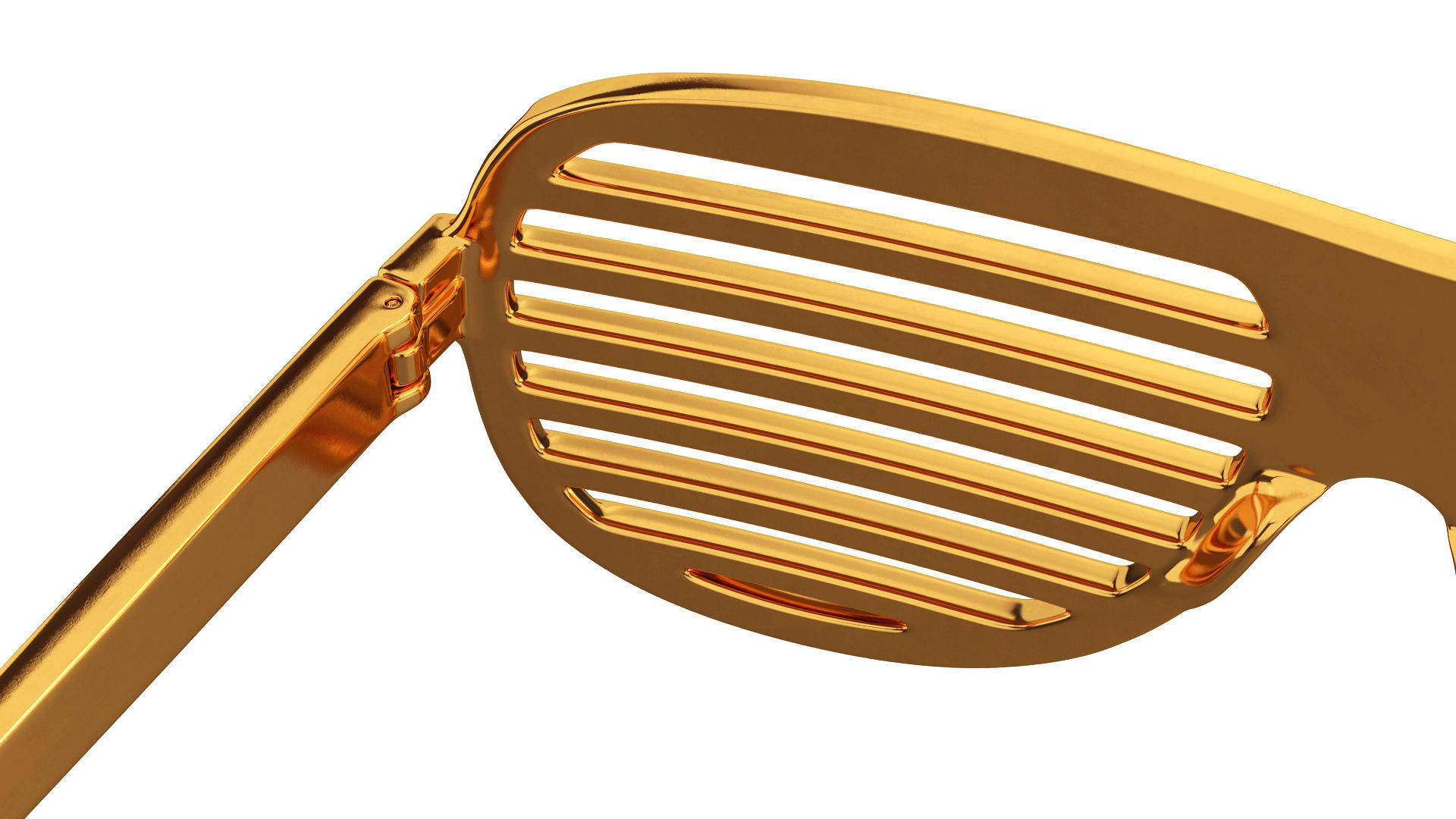 Gold shutter shade sunglasses 3D model_9