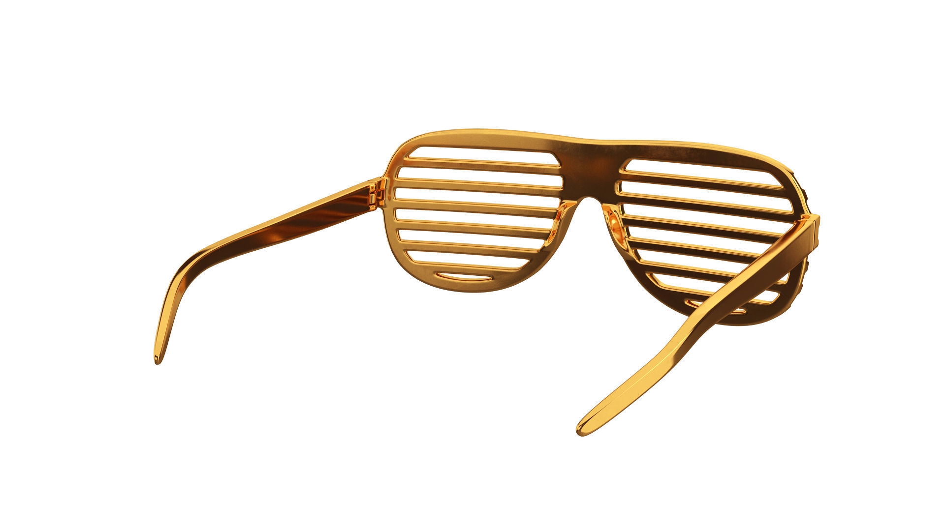 Gold shutter shade sunglasses 3D model_5