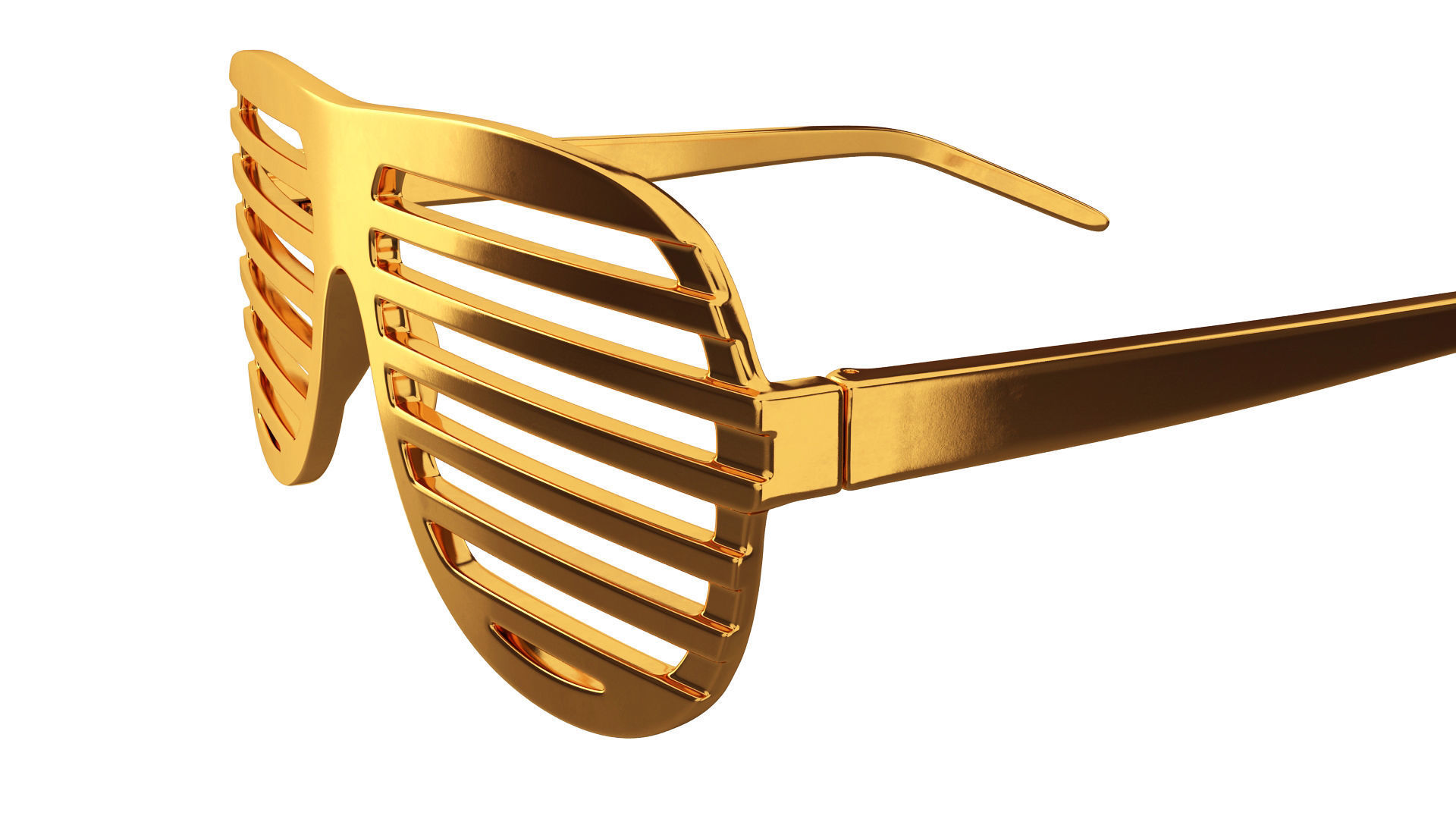 Gold shutter shade sunglasses 3D model_8