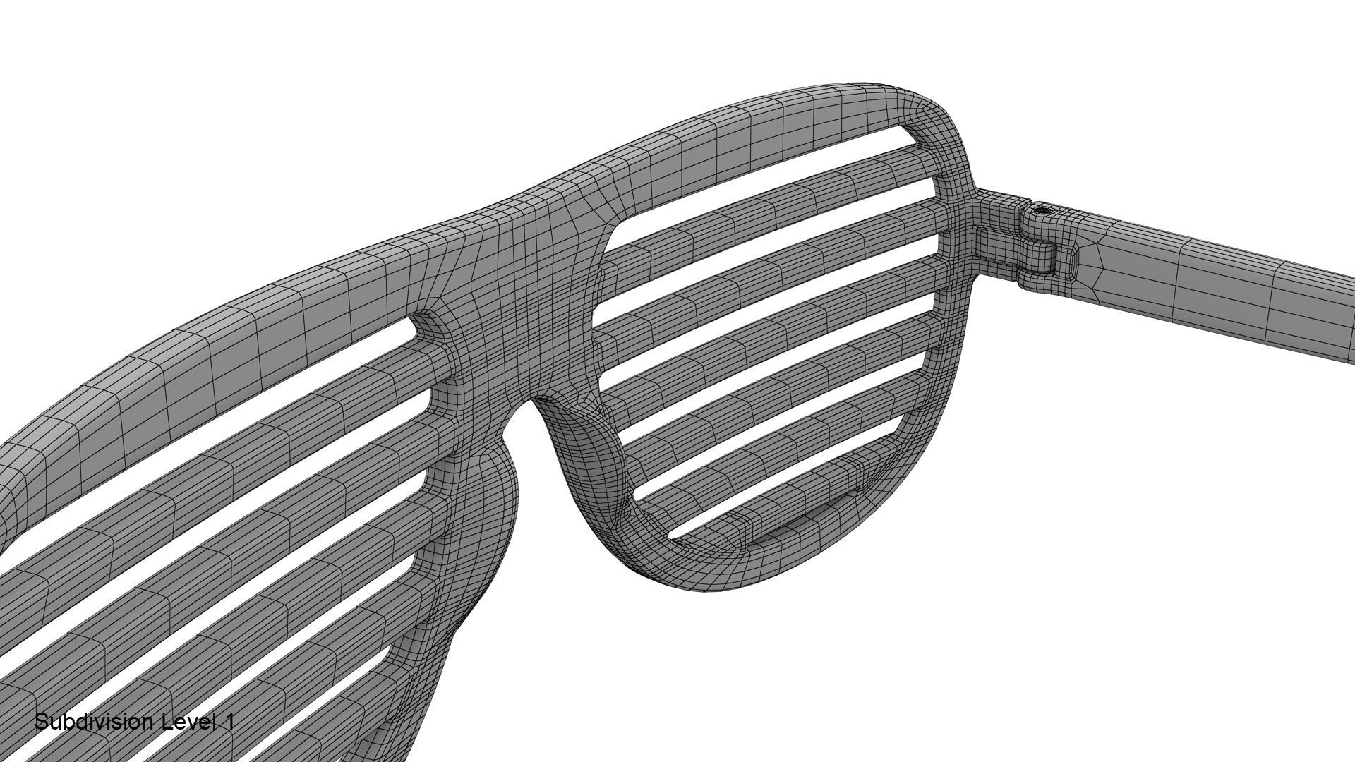 Gold shutter shade sunglasses 3D model_29