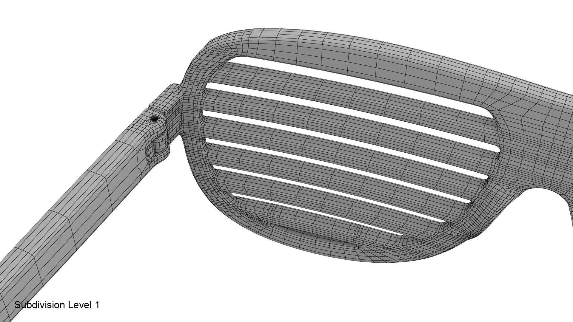 Gold shutter shade sunglasses 3D model_28