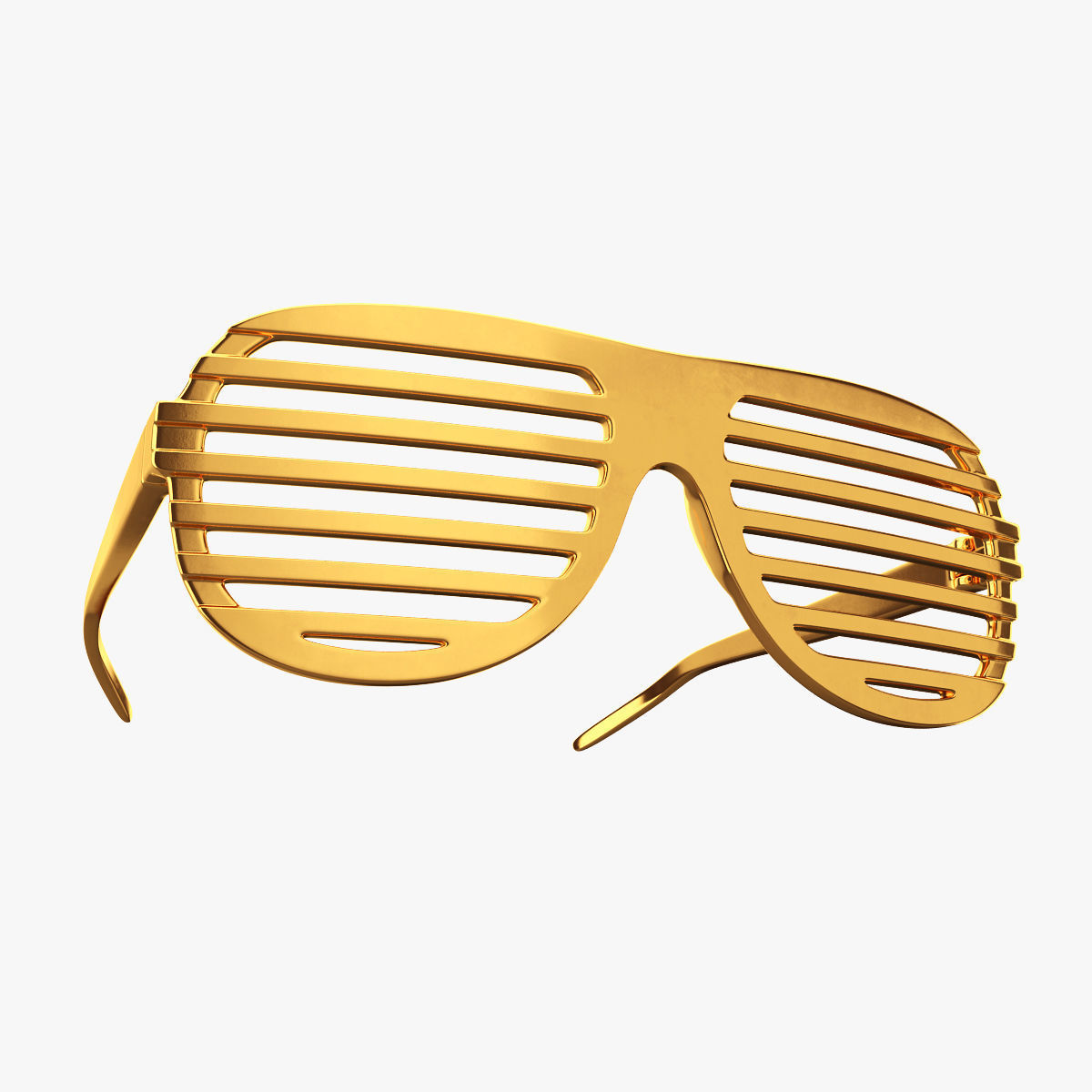 Gold shutter shade sunglasses 3D model_0
