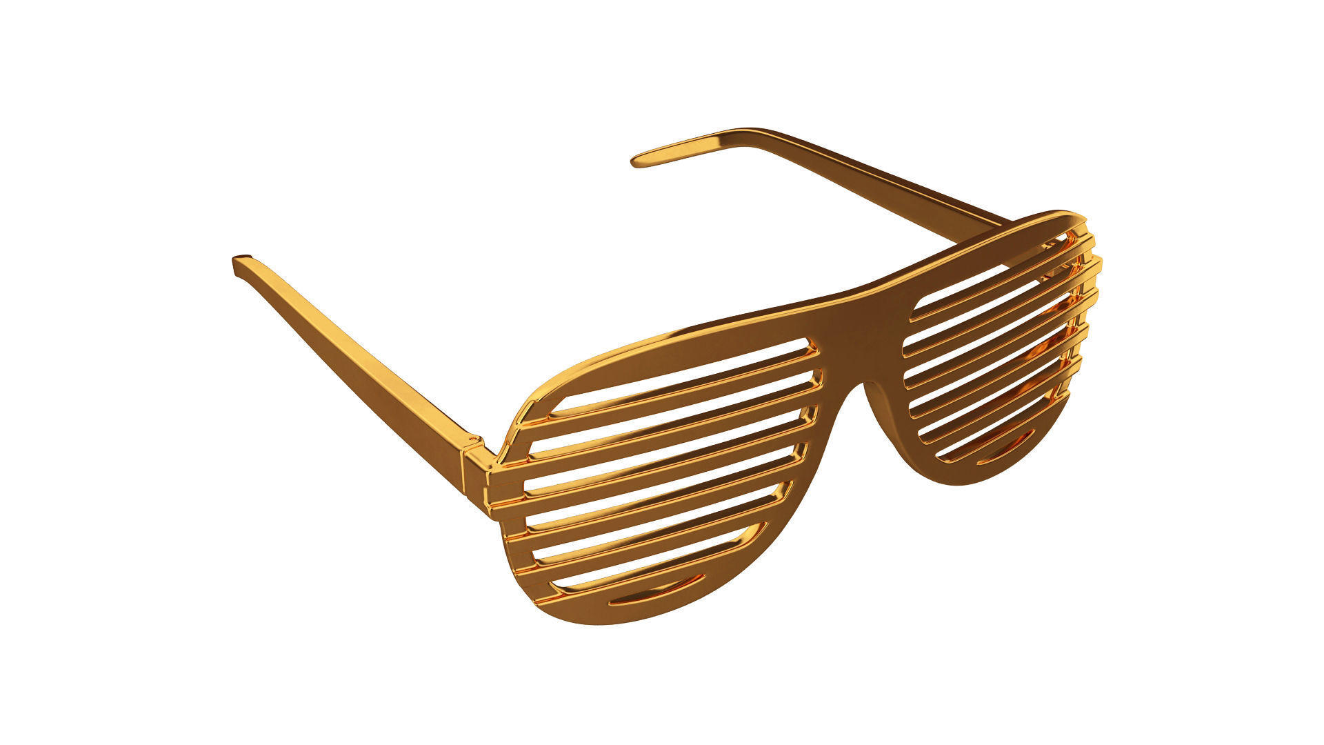 Gold shutter shade sunglasses 3D model_6