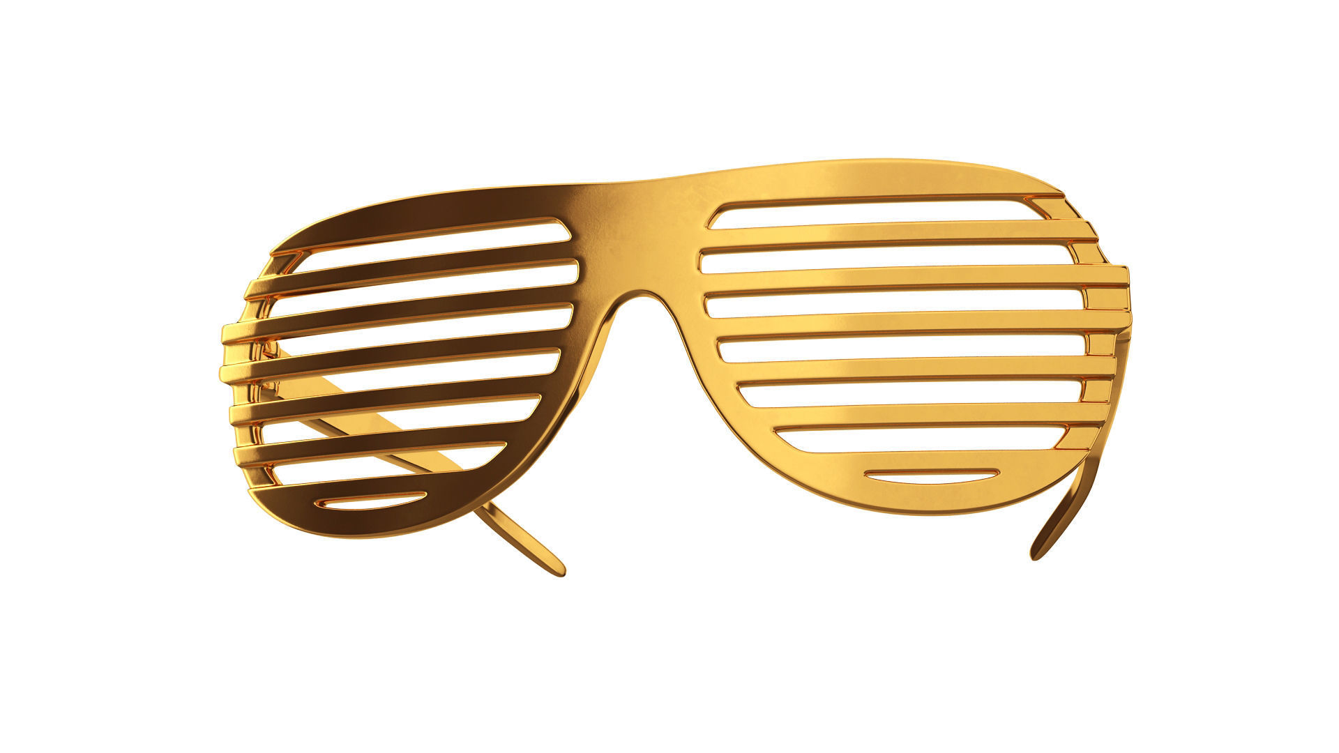 Gold shutter shade sunglasses 3D model_3
