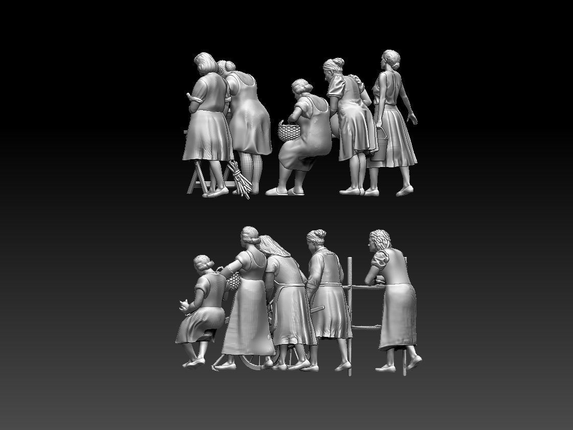 women group of figurines 3D print model_42