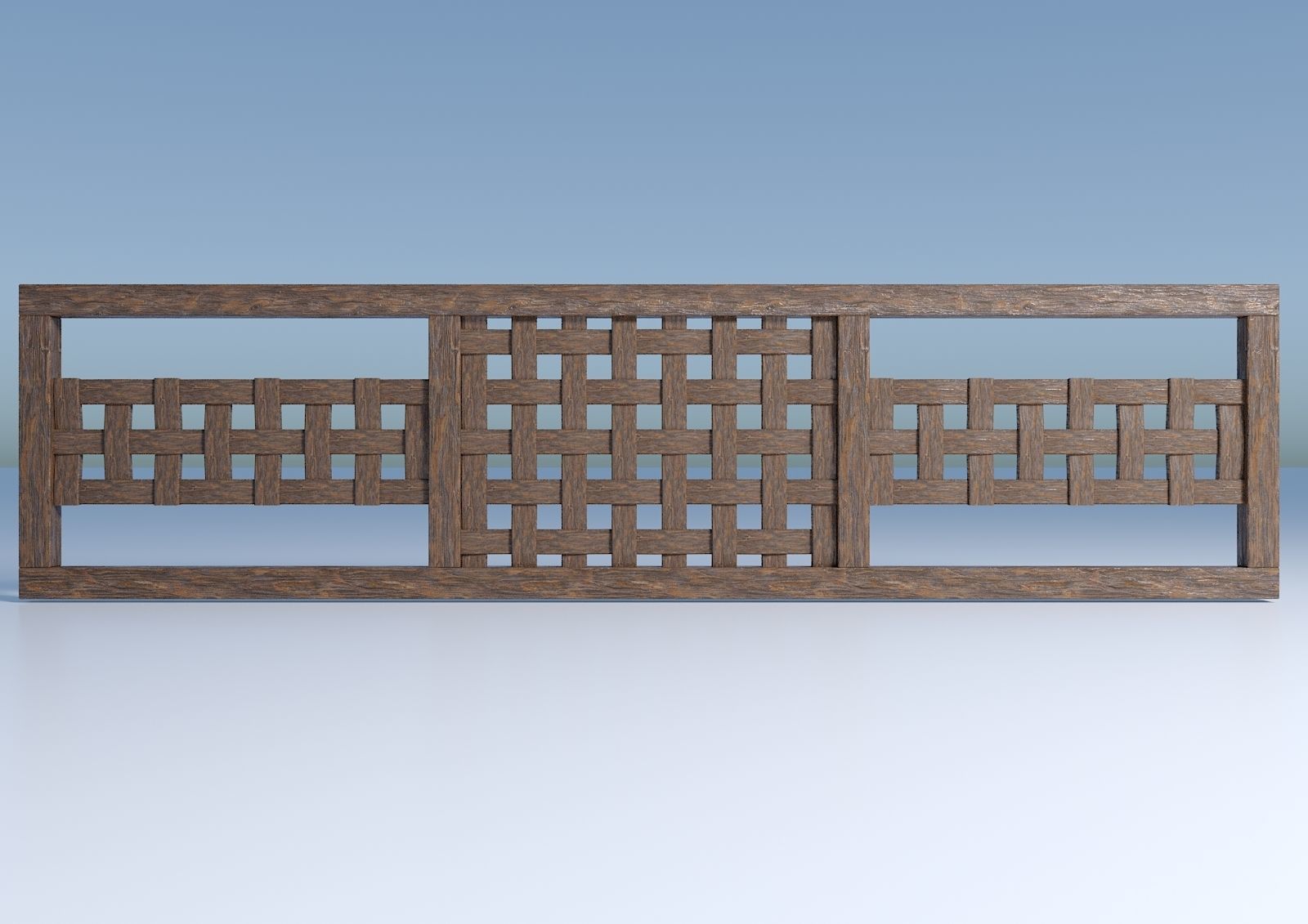 Wicker border 3D model_3
