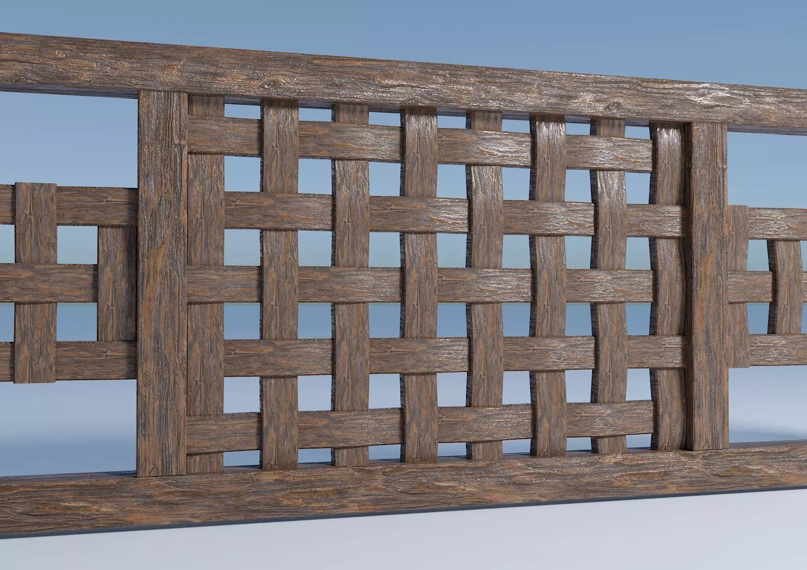Wicker border 3D model_0