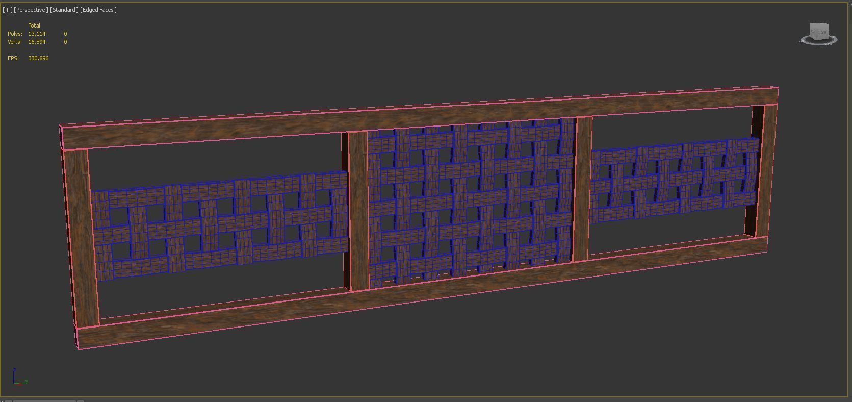 Wicker border 3D model_6