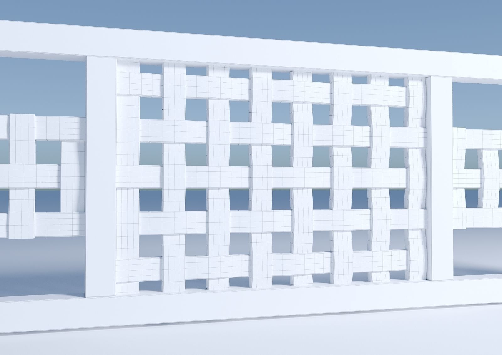 Wicker border 3D model_2