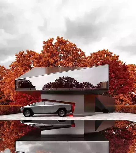 TESLA CYBERTRUCK House Revit 3D Model Low-poly 3D model