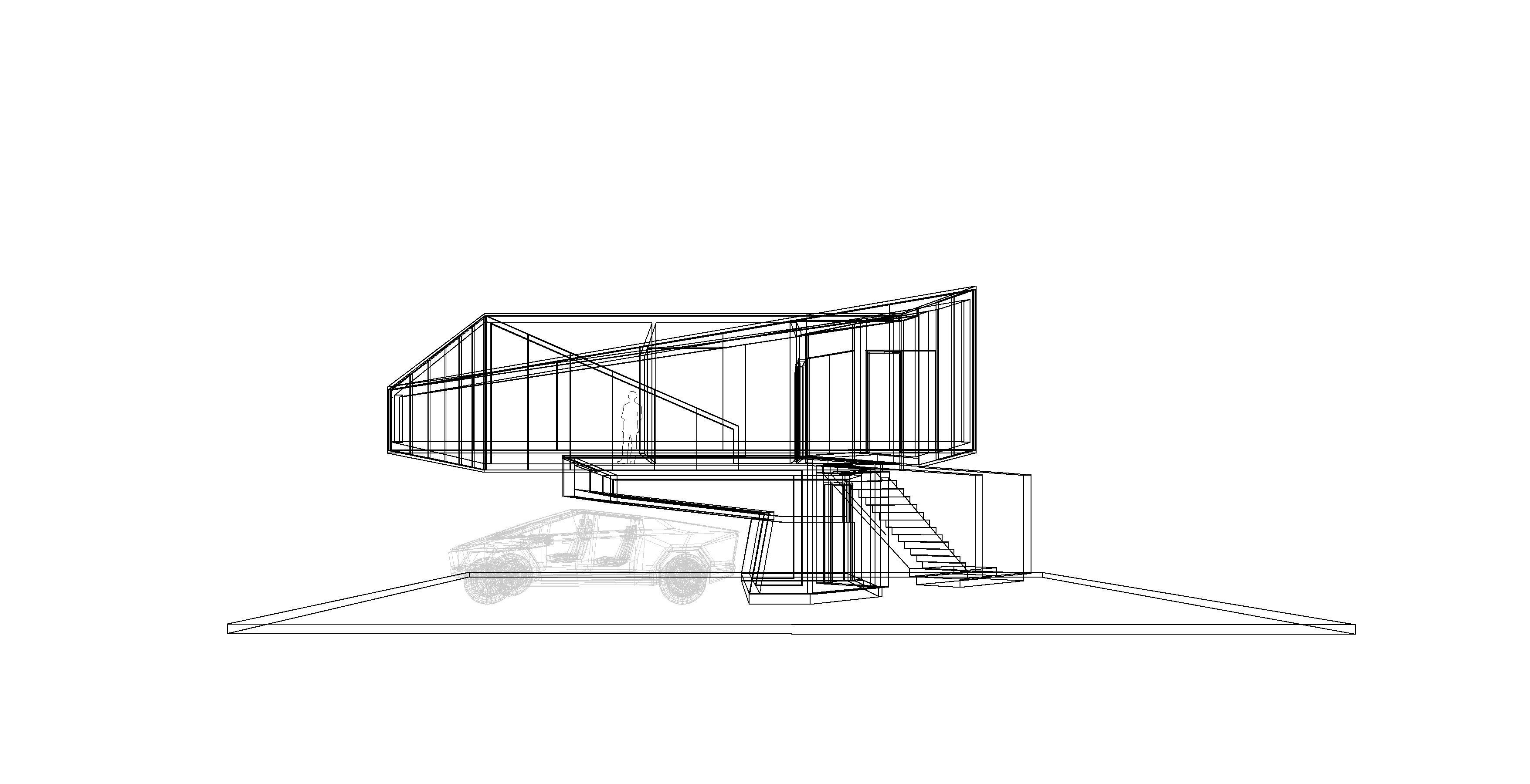 TESLA CYBERTRUCK House Revit 3D Model Low-poly 3D model_4