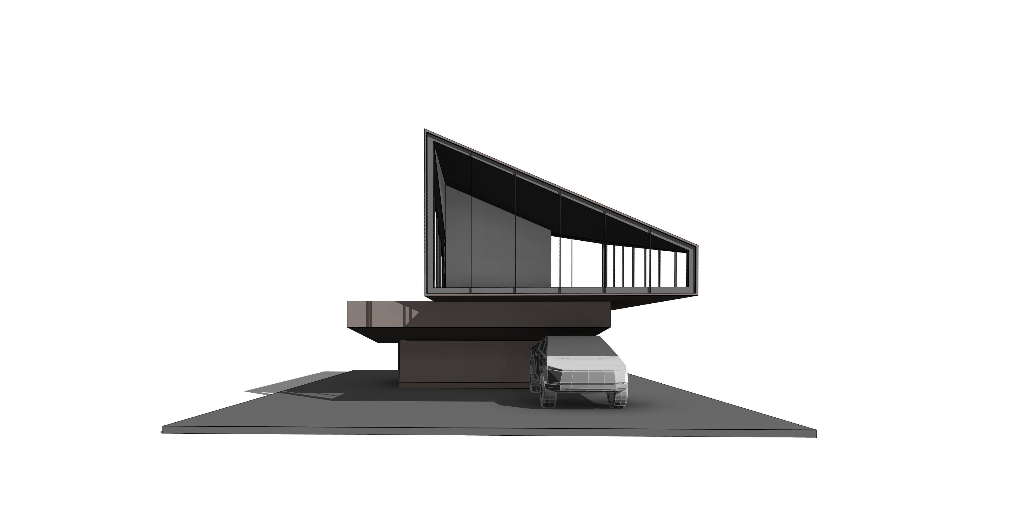 TESLA CYBERTRUCK House Revit 3D Model Low-poly 3D model_7