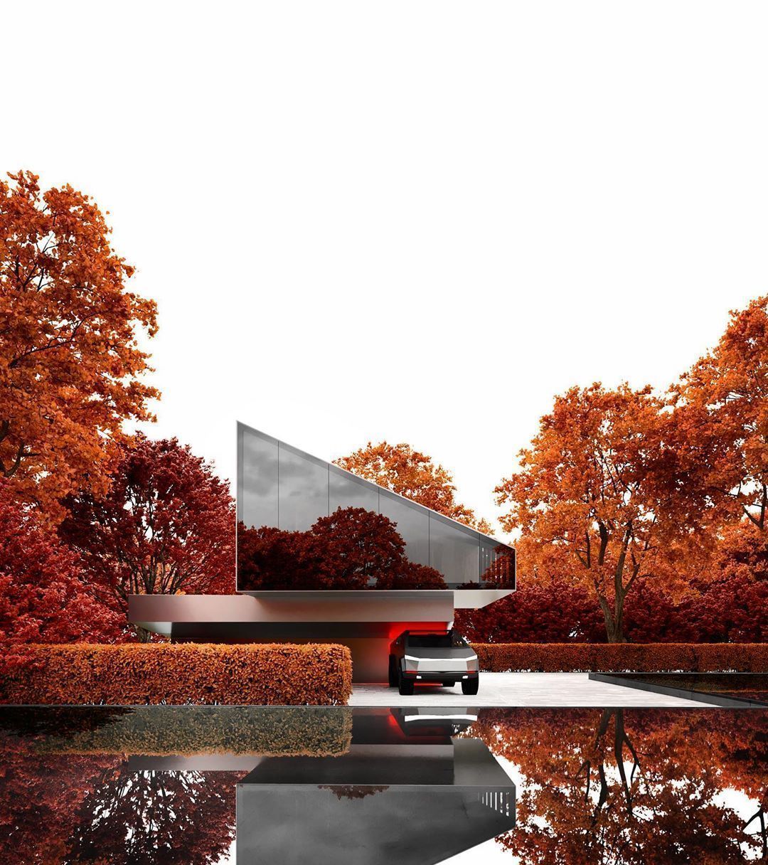 TESLA CYBERTRUCK House Revit 3D Model Low-poly 3D model_1