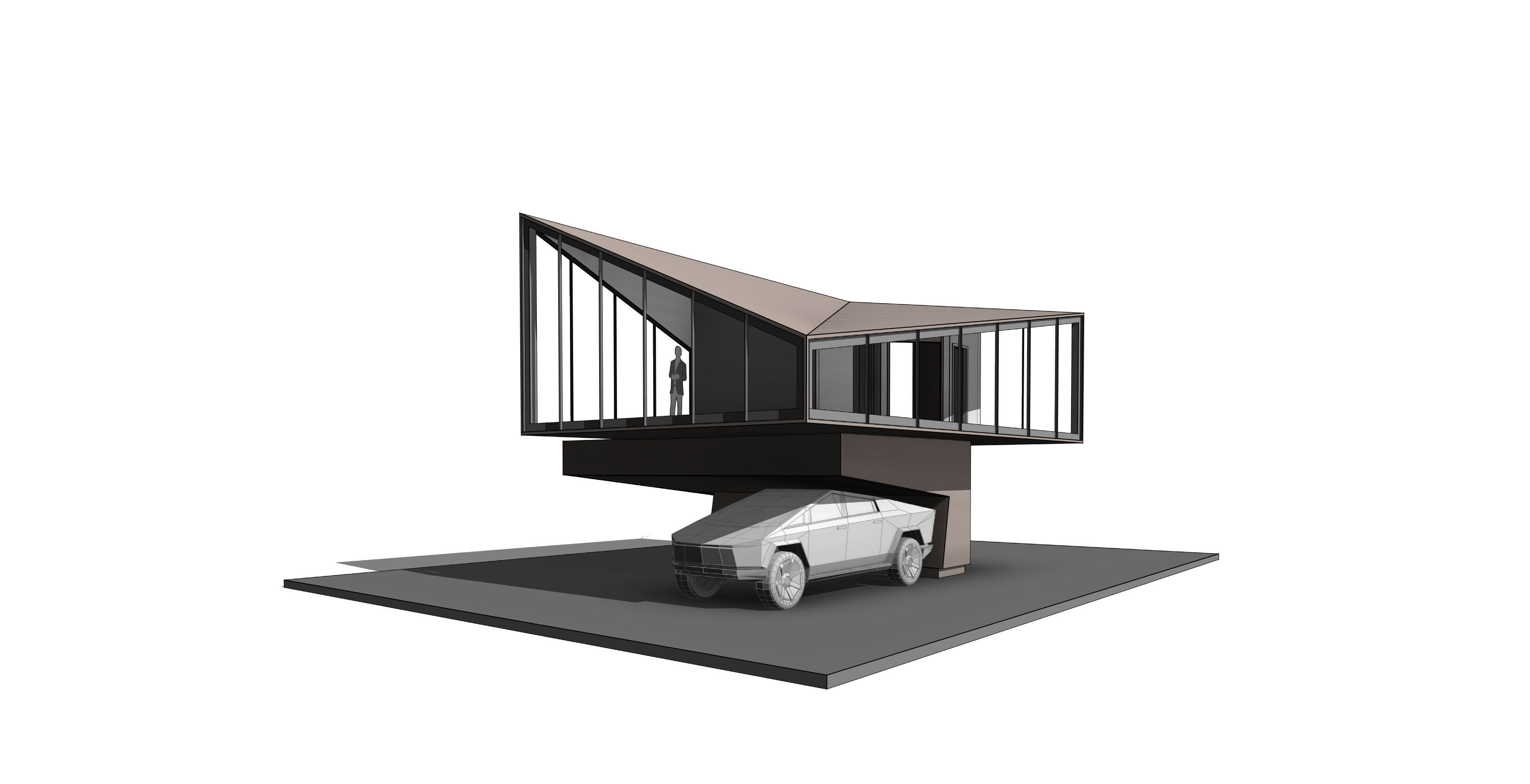 TESLA CYBERTRUCK House Revit 3D Model Low-poly 3D model_5