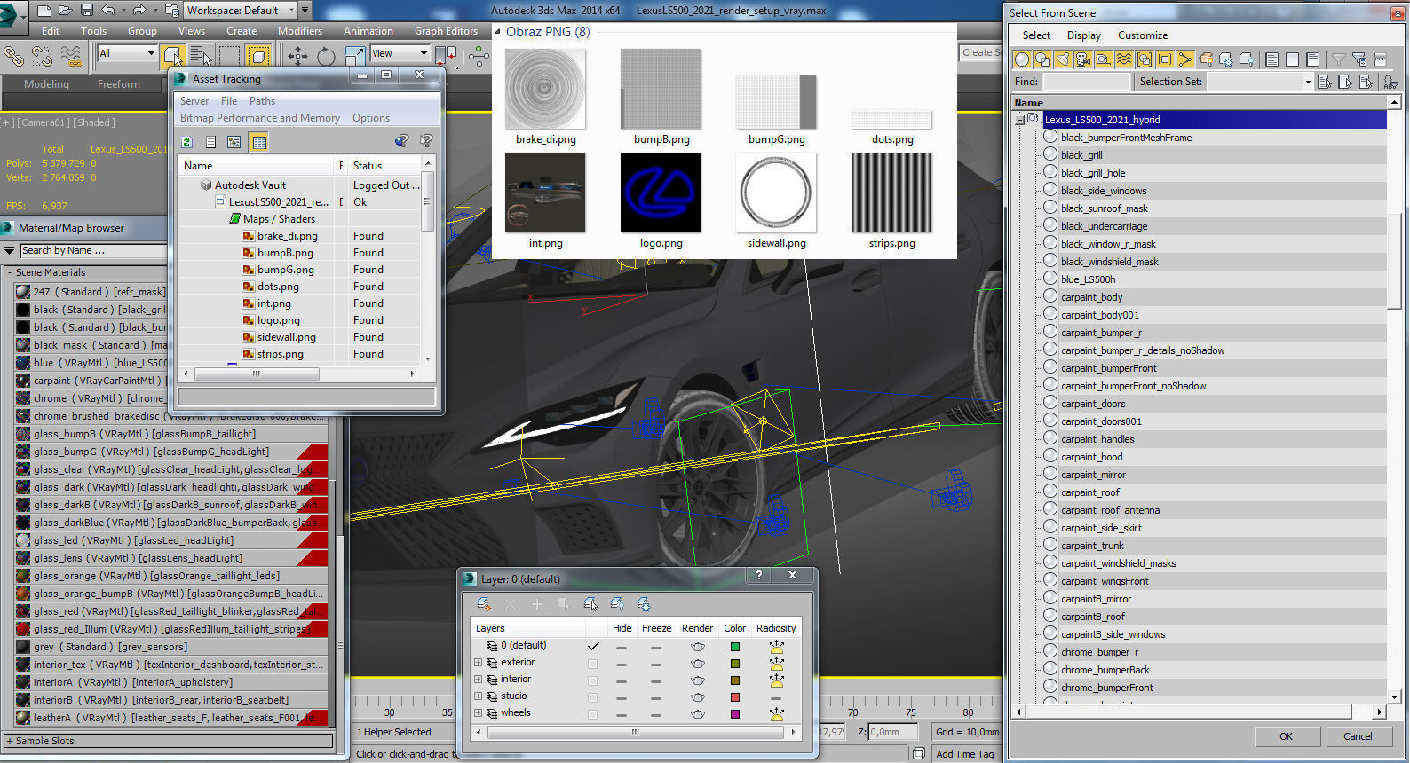 Lexus LS500 2021 hybrid and F-sport 3D model_50