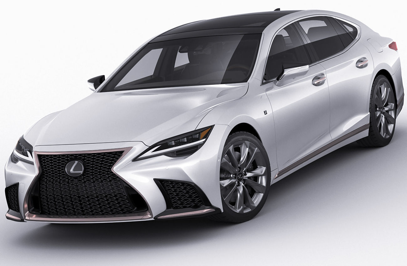 Lexus LS500 2021 hybrid and F-sport 3D model_2