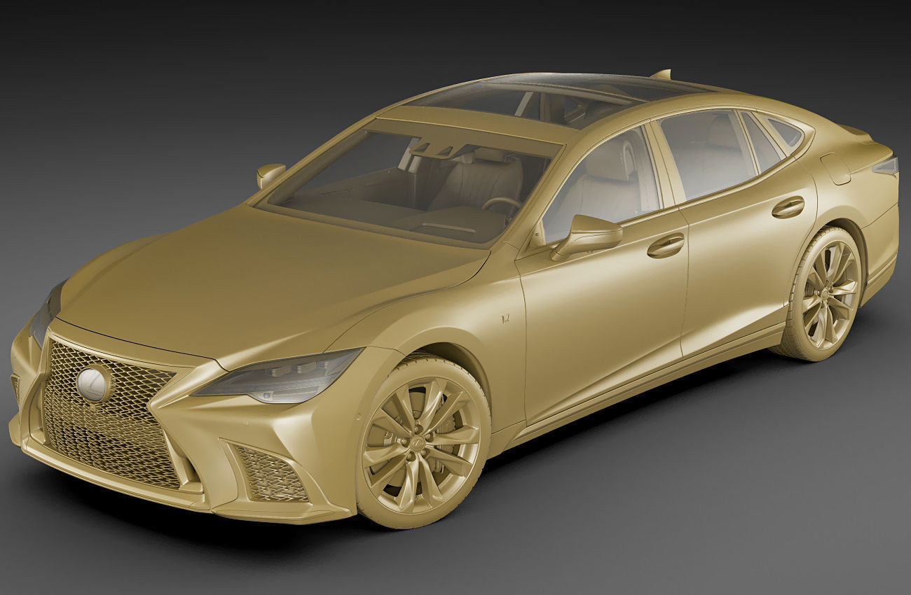 Lexus LS500 2021 hybrid and F-sport 3D model_38