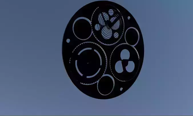 The face of a mechanical watch with holders Low-poly 3D model