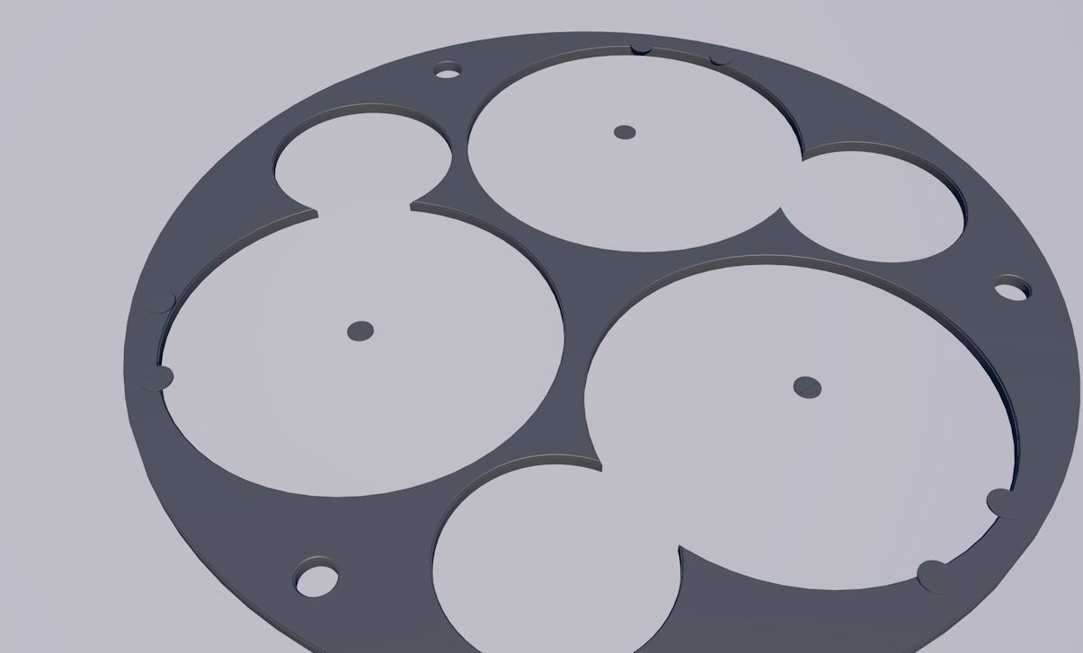 The face of a mechanical watch with holders Low-poly 3D model_6