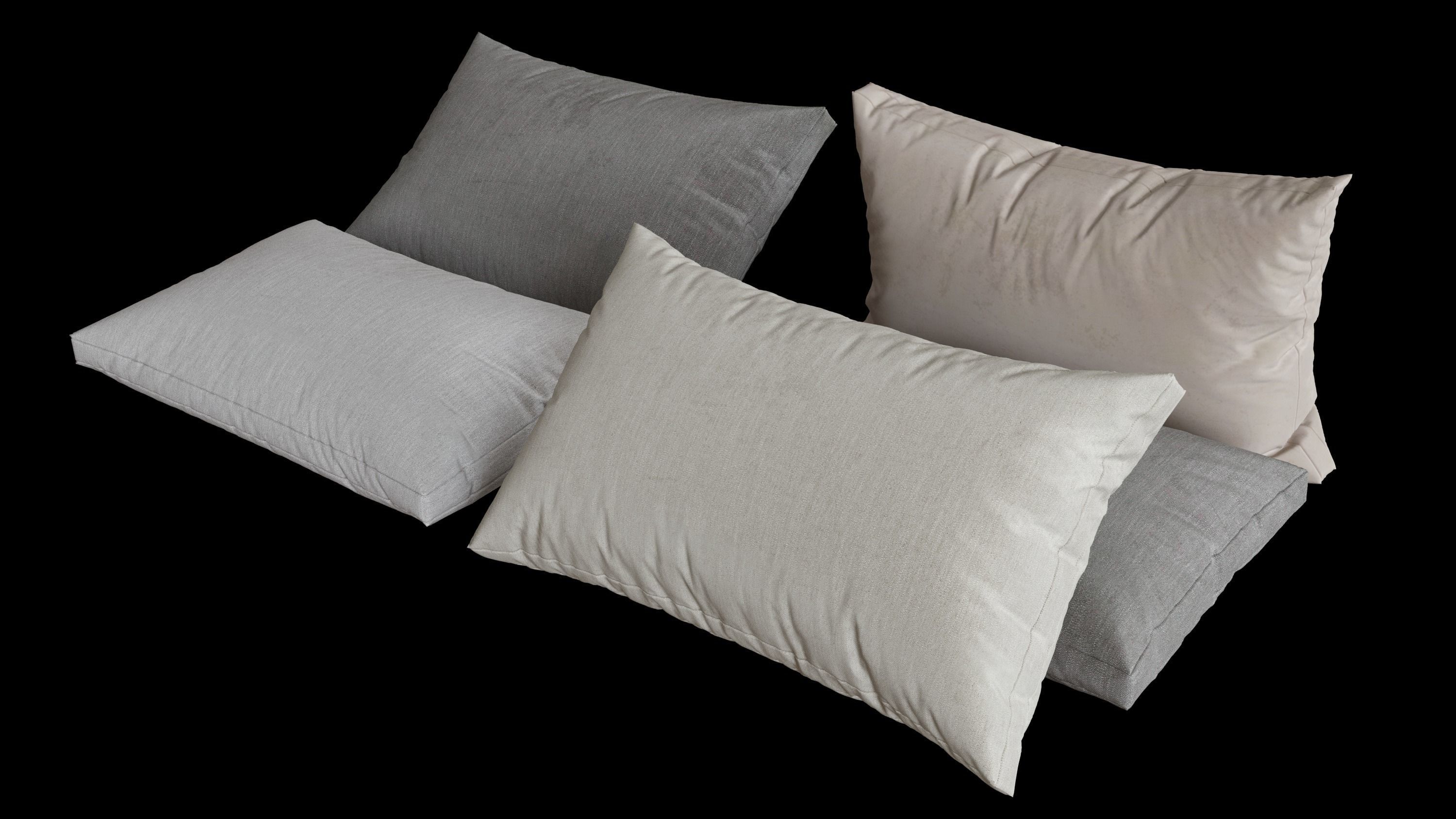 Pillows set 04 3D model_4