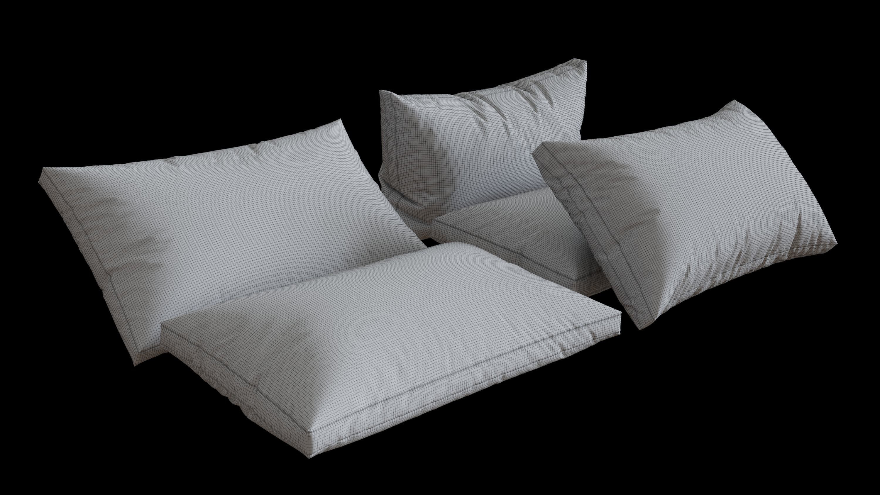 Pillows set 04 3D model_8