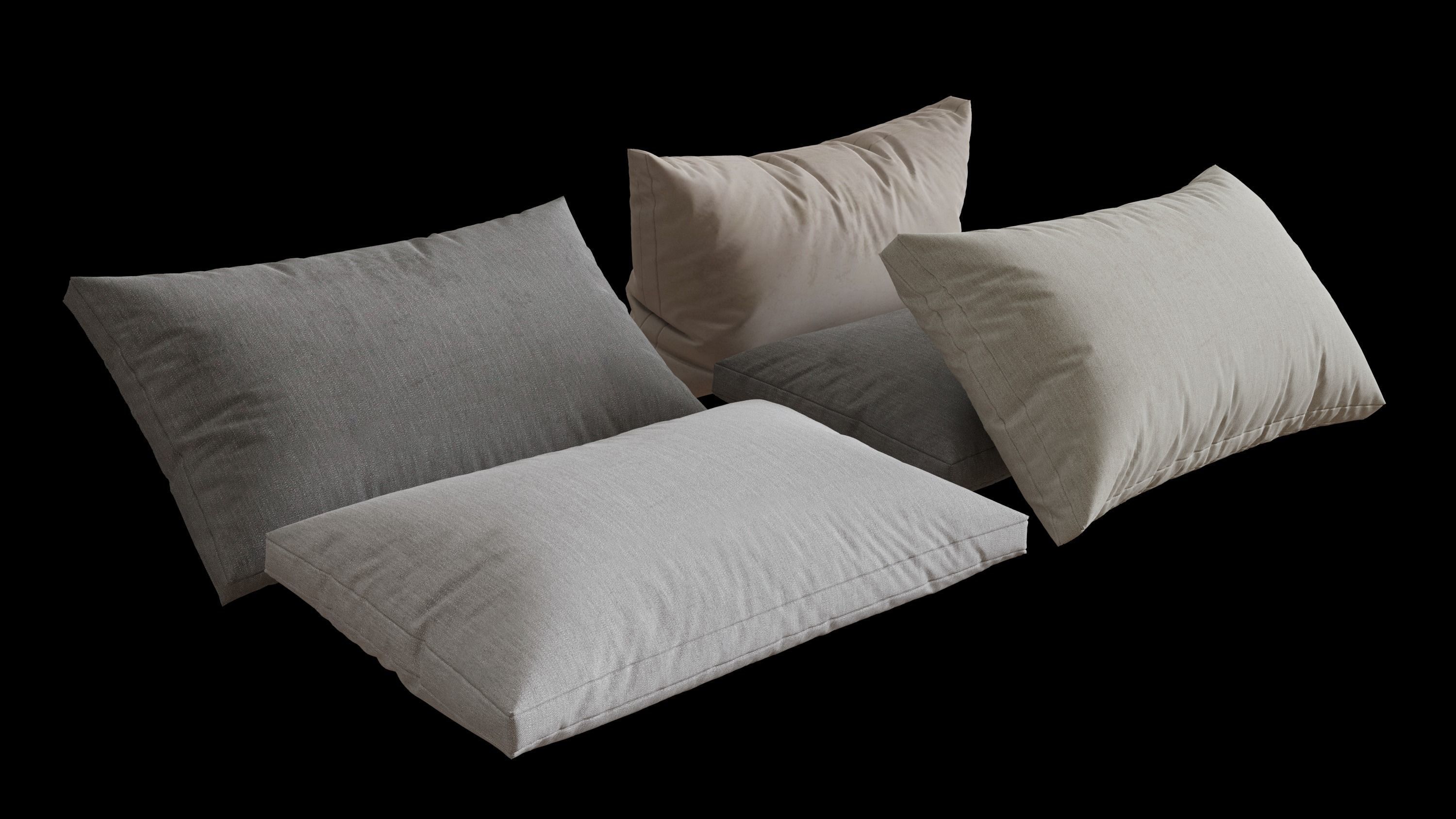 Pillows set 04 3D model_3
