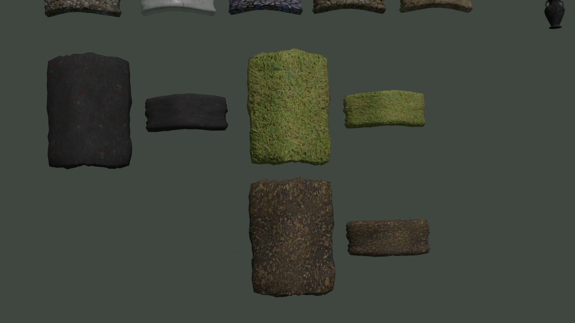 Ancient roman garden 273 objects for modular builds Low-poly 3D model_7