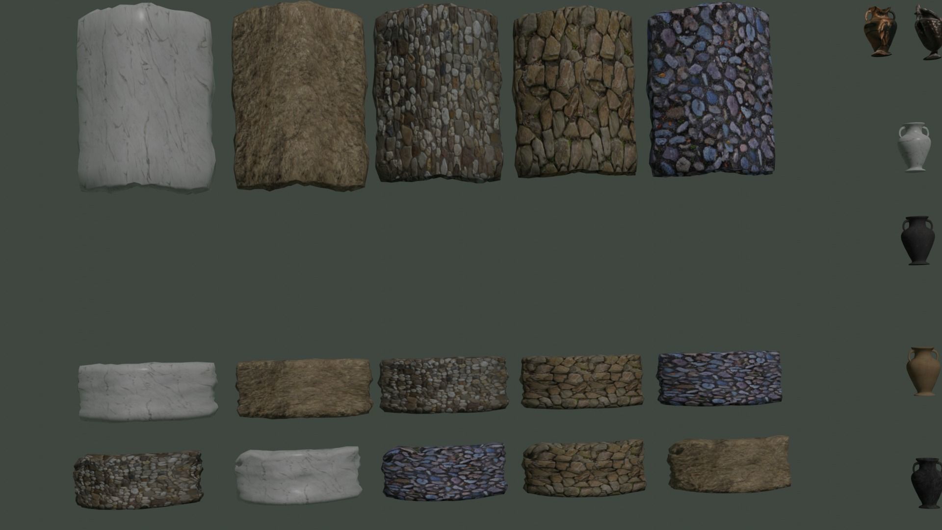 Ancient roman garden 273 objects for modular builds Low-poly 3D model_13