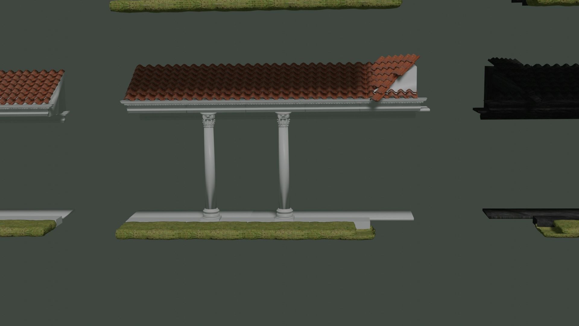 Ancient roman garden 273 objects for modular builds Low-poly 3D model_18