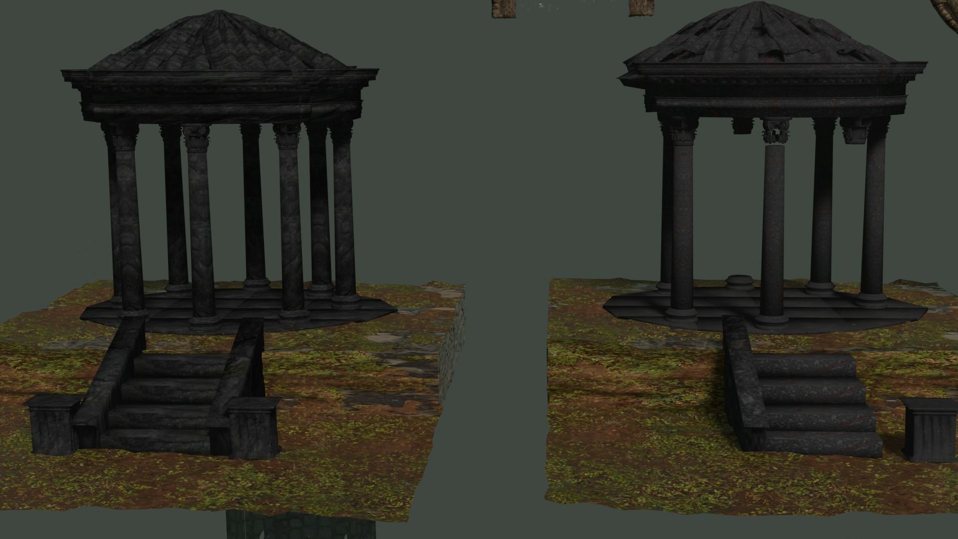 Ancient roman garden 273 objects for modular builds Low-poly 3D model_16