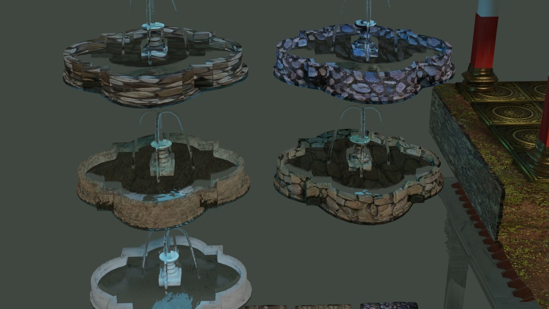 Ancient roman garden 273 objects for modular builds Low-poly 3D model_21