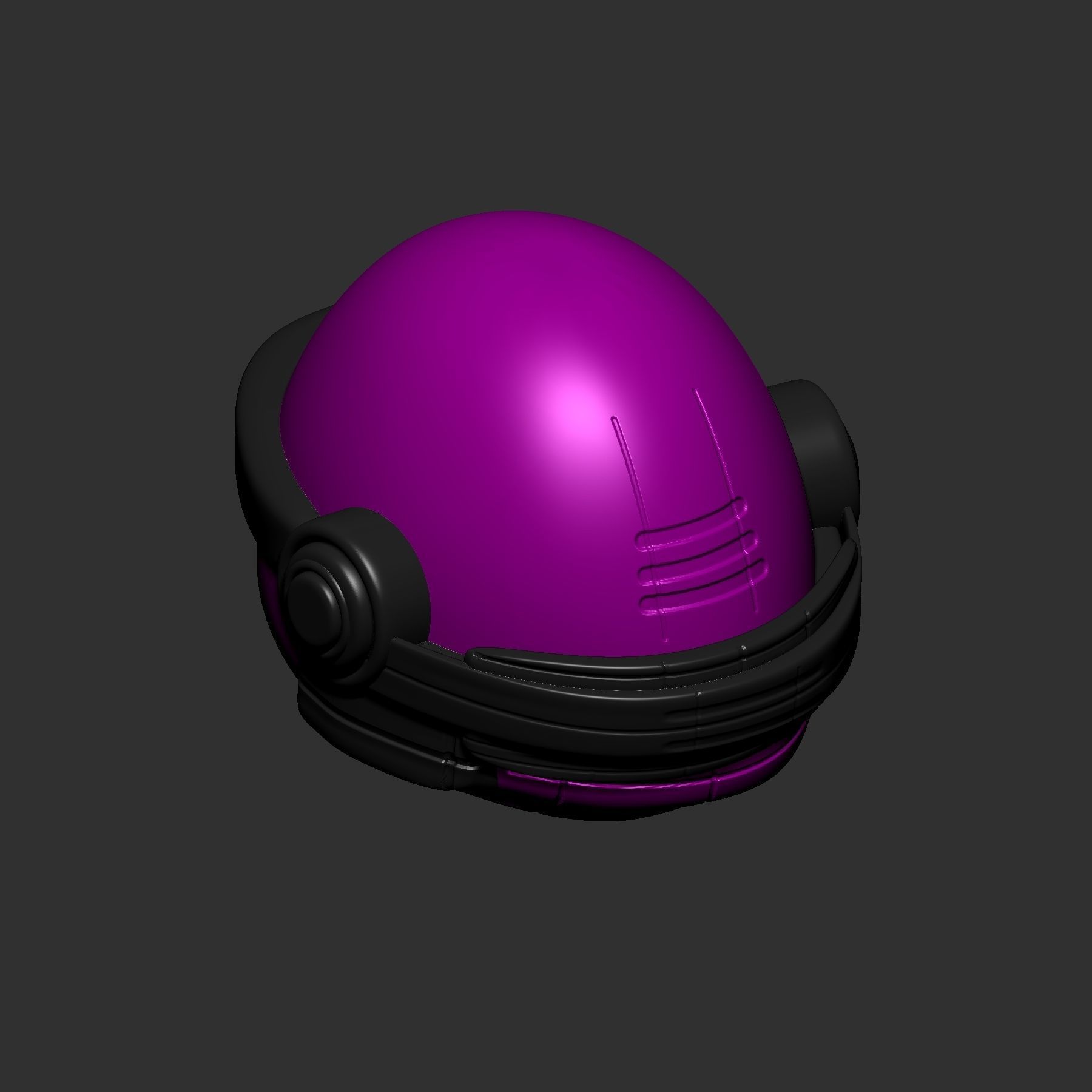 helmet high poly sculpt 3d printable 3D model_3